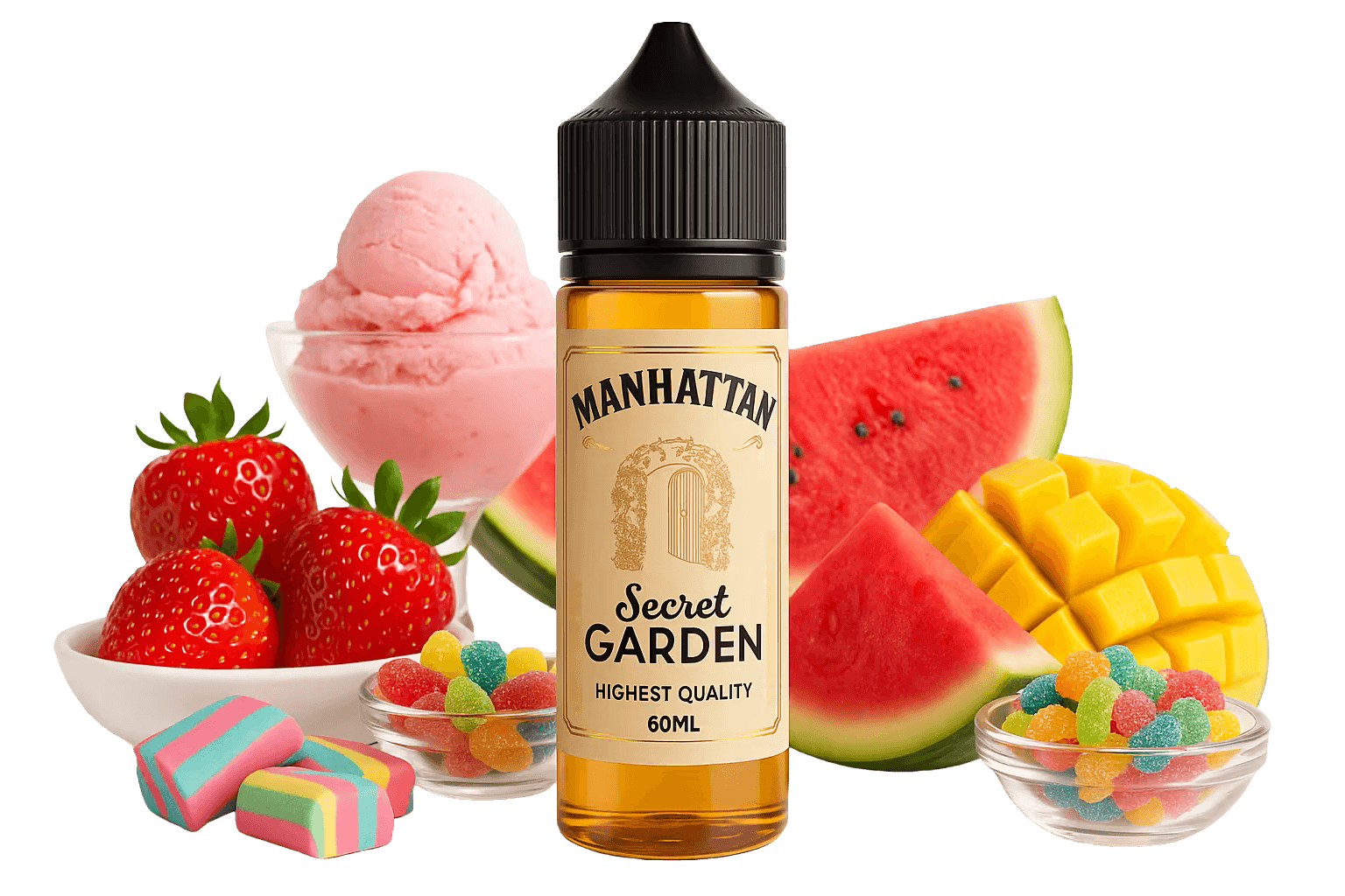 Manhattan Secret Garden - karpuz, çilek ve tropik meyveler ile